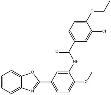 N-[5-(1,3-benzoxazol-2-yl)-2-methoxyphenyl]-3-chloro-4-ethoxybenzamide 结构式