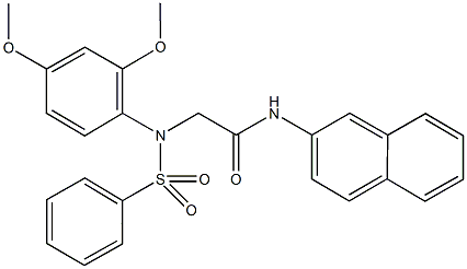 2-[2,4-dimethoxy(phenylsulfonyl)anilino]-N-(2-naphthyl)acetamide 结构式