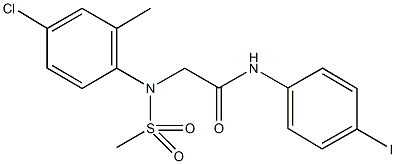 2-[4-chloro-2-methyl(methylsulfonyl)anilino]-N-(4-iodophenyl)acetamide 结构式