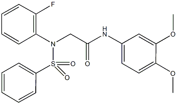 N-(3,4-dimethoxyphenyl)-2-[2-fluoro(phenylsulfonyl)anilino]acetamide 结构式