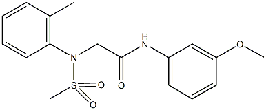 N-(3-methoxyphenyl)-2-[2-methyl(methylsulfonyl)anilino]acetamide 结构式