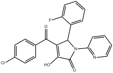 4-(4-chlorobenzoyl)-5-(2-fluorophenyl)-3-hydroxy-1-(2-pyridinyl)-1,5-dihydro-2H-pyrrol-2-one 结构式