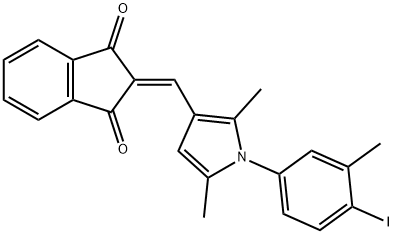 2-{[1-(4-iodo-3-methylphenyl)-2,5-dimethyl-1H-pyrrol-3-yl]methylene}-1H-indene-1,3(2H)-dione 结构式