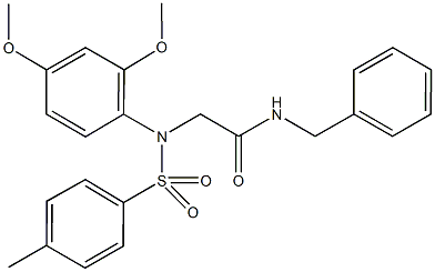 N-benzyl-2-{2,4-dimethoxy[(4-methylphenyl)sulfonyl]anilino}acetamide 结构式