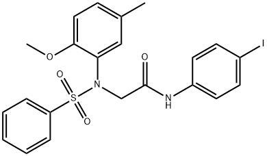 N-(4-iodophenyl)-2-[2-methoxy-5-methyl(phenylsulfonyl)anilino]acetamide 结构式