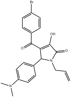 1-allyl-4-(4-bromobenzoyl)-5-[4-(dimethylamino)phenyl]-3-hydroxy-1,5-dihydro-2H-pyrrol-2-one 结构式