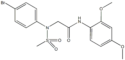 2-[4-bromo(methylsulfonyl)anilino]-N-(2,4-dimethoxyphenyl)acetamide 结构式