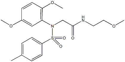 2-{2,5-dimethoxy[(4-methylphenyl)sulfonyl]anilino}-N-(2-methoxyethyl)acetamide 结构式