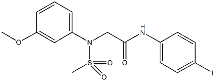 N-(4-iodophenyl)-2-[3-methoxy(methylsulfonyl)anilino]acetamide 结构式