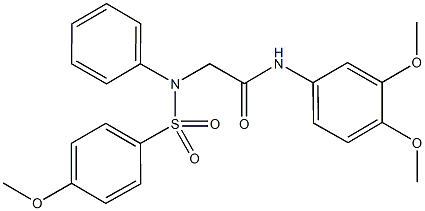 N-(3,4-dimethoxyphenyl)-2-[4-methoxy(phenylsulfonyl)anilino]acetamide 结构式