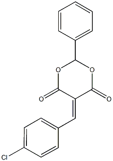 5-(4-chlorobenzylidene)-2-phenyl-1,3-dioxane-4,6-dione 结构式