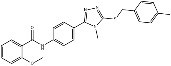 2-methoxy-N-(4-{4-methyl-5-[(4-methylbenzyl)sulfanyl]-4H-1,2,4-triazol-3-yl}phenyl)benzamide 结构式