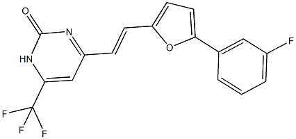 4-{2-[5-(3-fluorophenyl)-2-furyl]vinyl}-6-(trifluoromethyl)-2(1H)-pyrimidinone 结构式