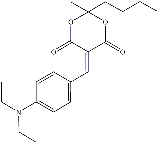 2-butyl-5-[4-(diethylamino)benzylidene]-2-methyl-1,3-dioxane-4,6-dione 结构式