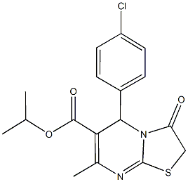 isopropyl 5-(4-chlorophenyl)-7-methyl-3-oxo-2,3-dihydro-5H-[1,3]thiazolo[3,2-a]pyrimidine-6-carboxylate 结构式