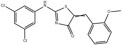 2-(3,5-dichloroanilino)-5-(2-methoxybenzylidene)-1,3-thiazol-4(5H)-one 结构式