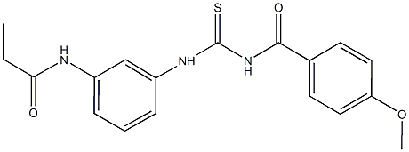 N-[3-({[(4-methoxybenzoyl)amino]carbothioyl}amino)phenyl]propanamide 结构式