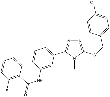 N-(3-{5-[(4-chlorobenzyl)sulfanyl]-4-methyl-4H-1,2,4-triazol-3-yl}phenyl)-2-fluorobenzamide 结构式