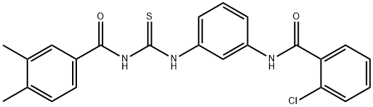 2-chloro-N-[3-({[(3,4-dimethylbenzoyl)amino]carbothioyl}amino)phenyl]benzamide 结构式