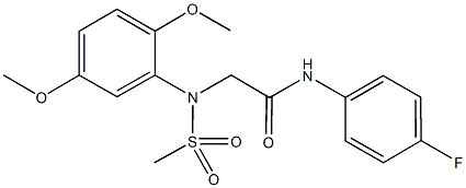 2-[2,5-dimethoxy(methylsulfonyl)anilino]-N-(4-fluorophenyl)acetamide 结构式