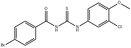 N-(4-bromobenzoyl)-N'-(3-chloro-4-methoxyphenyl)thiourea 结构式