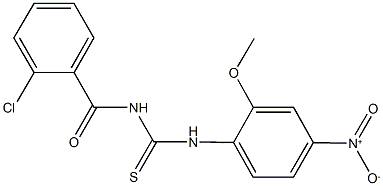 N-[(2-chlorophenyl)carbonyl]-N'-[4-nitro-2-(methyloxy)phenyl]thiourea 结构式