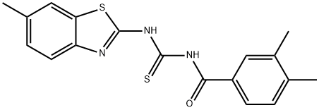 N-(3,4-dimethylbenzoyl)-N'-(6-methyl-1,3-benzothiazol-2-yl)thiourea 结构式