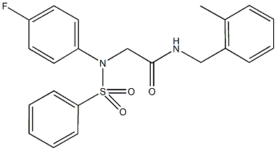 2-[4-fluoro(phenylsulfonyl)anilino]-N-(2-methylbenzyl)acetamide 结构式