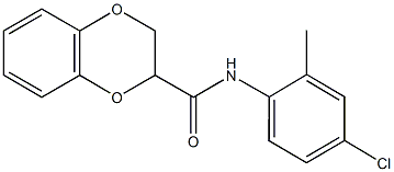 N-(4-chloro-2-methylphenyl)-2,3-dihydro-1,4-benzodioxine-2-carboxamide 结构式