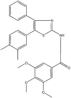 N-[5-(3,4-dimethylphenyl)-4-phenyl-1,3-thiazol-2-yl]-3,4,5-trimethoxybenzamide 结构式