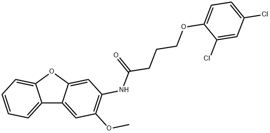 4-(2,4-dichlorophenoxy)-N-(2-methoxydibenzo[b,d]furan-3-yl)butanamide 结构式