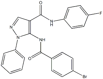 5-[(4-bromobenzoyl)amino]-N-(4-fluorophenyl)-1-phenyl-1H-pyrazole-4-carboxamide 结构式