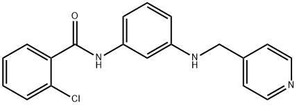 2-chloro-N-{3-[(4-pyridinylmethyl)amino]phenyl}benzamide 结构式