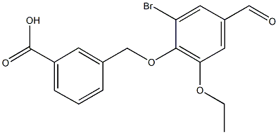 3-[(2-bromo-6-ethoxy-4-formylphenoxy)methyl]benzoic acid 结构式