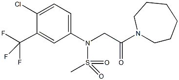 N-[2-(1-azepanyl)-2-oxoethyl]-N-[4-chloro-3-(trifluoromethyl)phenyl]methanesulfonamide 结构式