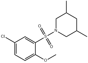 4-chloro-2-[(3,5-dimethyl-1-piperidinyl)sulfonyl]phenyl methyl ether 结构式