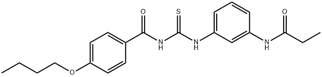 N-[3-({[(4-butoxybenzoyl)amino]carbothioyl}amino)phenyl]propanamide 结构式