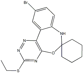 10-bromo-3-(ethylthio)-6,7-dihydrospiro([1,2,4]triazino[5,6-d][3,1]benzoxazepine-6,1'-cyclohexane) 结构式