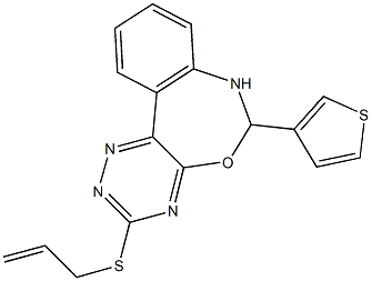 allyl6-(3-thienyl)-6,7-dihydro[1,2,4]triazino[5,6-d][3,1]benzoxazepin-3-ylsulfide 结构式