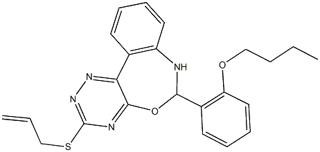 2-[3-(allylthio)-6,7-dihydro[1,2,4]triazino[5,6-d][3,1]benzoxazepin-6-yl]phenylbutylether 结构式