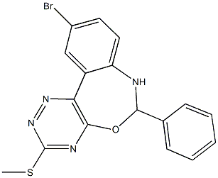 10-bromo-6-phenyl-6,7-dihydro[1,2,4]triazino[5,6-d][3,1]benzoxazepin-3-ylmethylsulfide 结构式