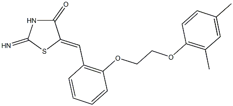 5-{2-[2-(2,4-dimethylphenoxy)ethoxy]benzylidene}-2-imino-1,3-thiazolidin-4-one 结构式