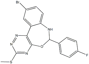 10-bromo-6-(4-fluorophenyl)-6,7-dihydro[1,2,4]triazino[5,6-d][3,1]benzoxazepin-3-ylmethylsulfide 结构式