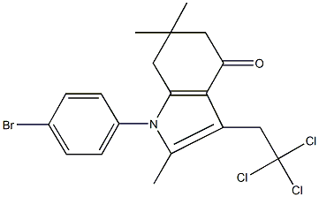 1-(4-bromophenyl)-2,6,6-trimethyl-3-(2,2,2-trichloroethyl)-1,5,6,7-tetrahydro-4H-indol-4-one 结构式