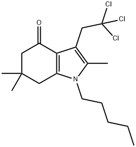 2,6,6-trimethyl-1-pentyl-3-(2,2,2-trichloroethyl)-1,5,6,7-tetrahydro-4H-indol-4-one 结构式