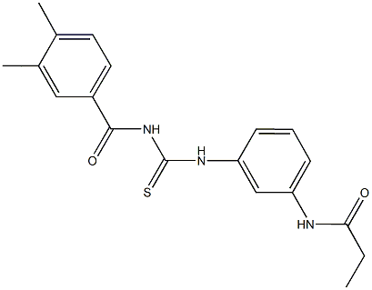 N-[3-({[(3,4-dimethylbenzoyl)amino]carbothioyl}amino)phenyl]propanamide 结构式