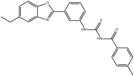 N-[3-(5-ethyl-1,3-benzoxazol-2-yl)phenyl]-N'-(4-methylbenzoyl)thiourea 结构式