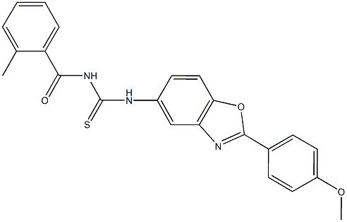 N-[2-(4-methoxyphenyl)-1,3-benzoxazol-5-yl]-N'-(2-methylbenzoyl)thiourea 结构式