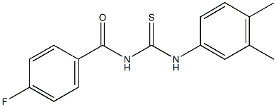 N-(3,4-dimethylphenyl)-N'-(4-fluorobenzoyl)thiourea 结构式