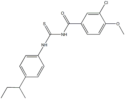 N-(4-sec-butylphenyl)-N'-(3-chloro-4-methoxybenzoyl)thiourea 结构式